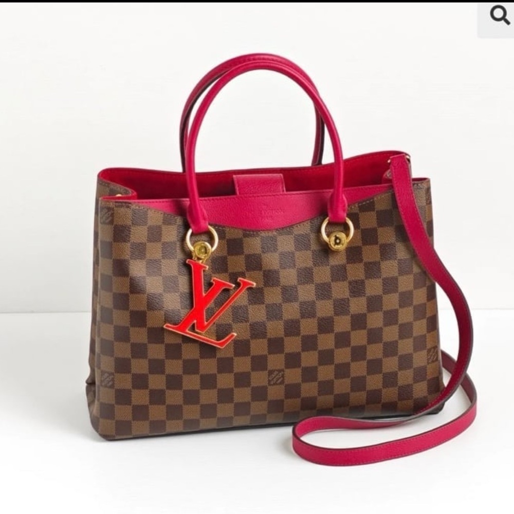 Louis Vuitton Damier Riverside Red Calfskin Leather and Epi-LV Charm Rare*